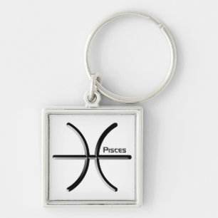 PISCES, abstraktes Design des Zodiac-Zeichens, T-S Schlüsselanhänger
