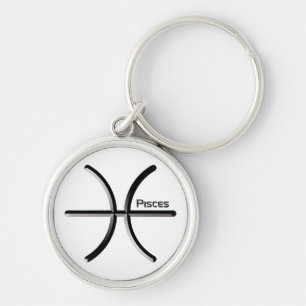 PISCES, abstraktes Design des Zodiac-Zeichens, T-S Schlüsselanhänger
