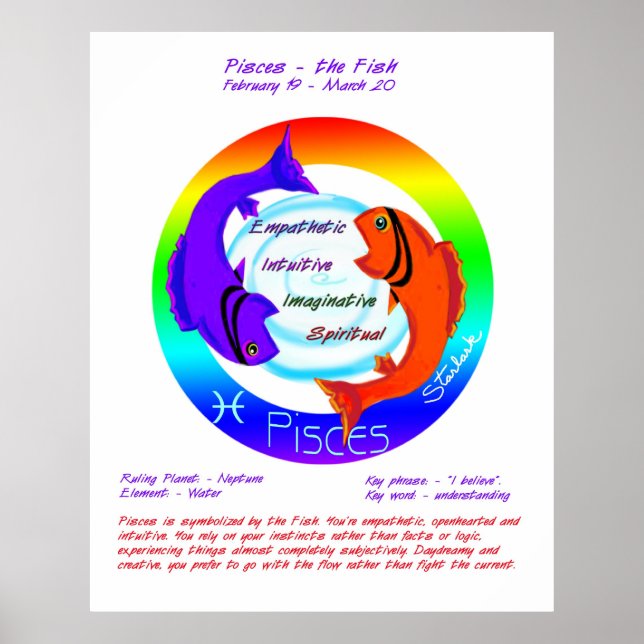 Pisces Astrologie Zodiac Poster (Vorne)