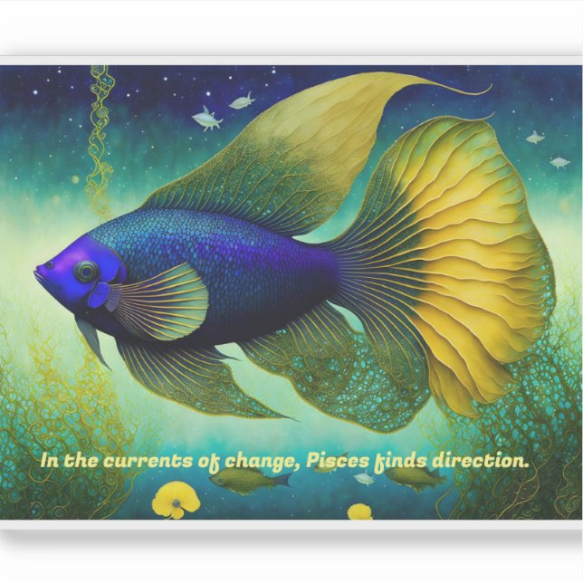 Pisces, astrologisches Zeichen, austauschbar Aufkleber (Vorderseite)