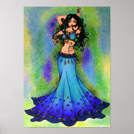 Pisces bele Dancer Astrology Sign Bly Tanzen Poster