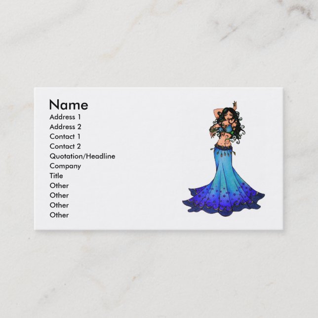 Pisces Belly Dancer Business Cards Visitenkarte (Vorderseite)
