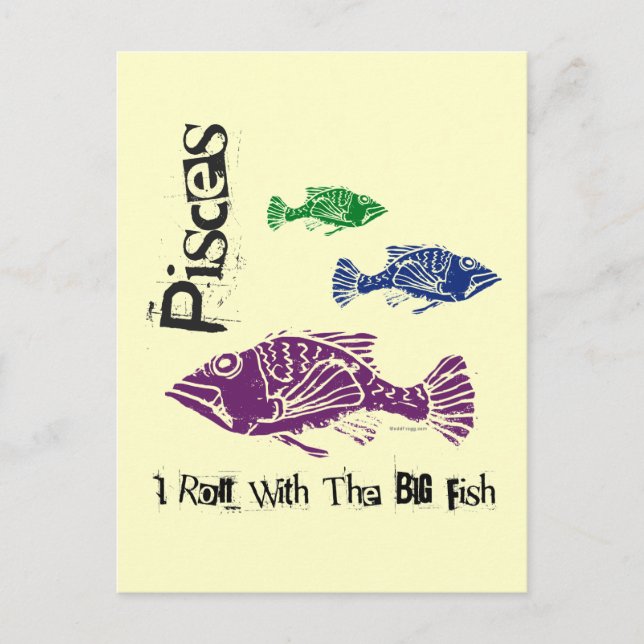 Pisces Big Fish Postcard Postkarte (Vorderseite)