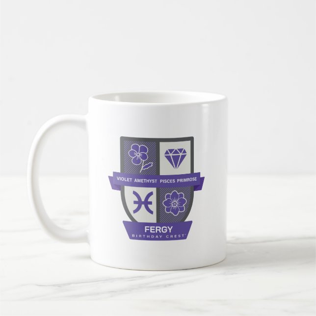 Pisces Birthday Crest™ for February 19-29 Mug Kaffeetasse (Links)