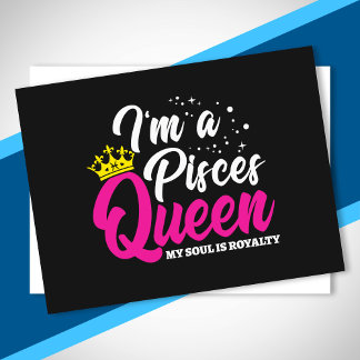 Pisces Birthday Queen Astrologie Februar März Postkarte