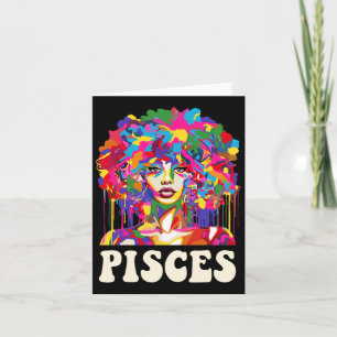 Pisces Black Girl American Woman Art Birth Karte