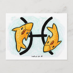 Pisces Chicken Postcard Postkarte