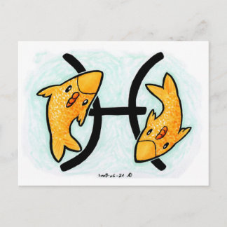 Pisces Chicken Postcard Postkarte