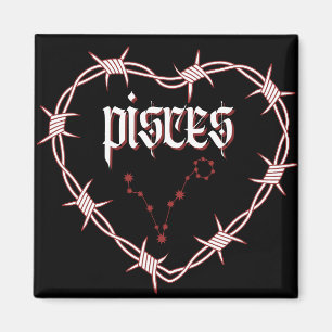 Pisces Constellation Gothic Ästhetik Barbed Wire Magnet