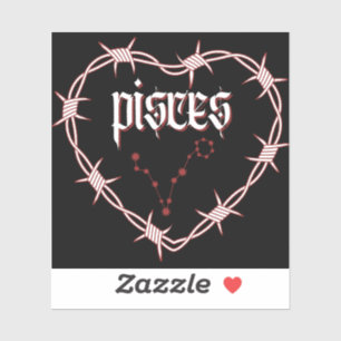 Pisces Constellation Gothic Barbed Wire Design Aufkleber