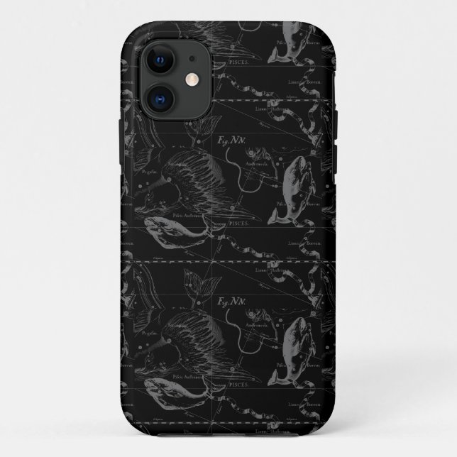 Pisces Constellation Hevelius 1690 Karte Gravieren Case-Mate iPhone Hülle (Rückseite)