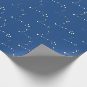 Pisces Constellation Yellow Stars Zodiac Geburtsta Geschenkpapier