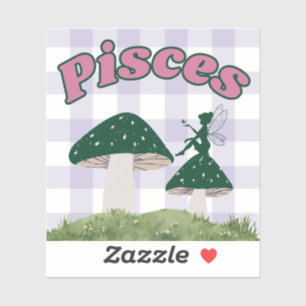 Pisces Cotattcore Aesthetic Fairy Mushroom Art Aufkleber