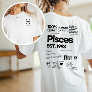 Pisces Custom Zodiac Astrologie Geburtstag Februar T-Shirt