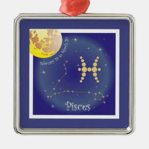Pisces February 19 to March 20 Ornament Aus Metall