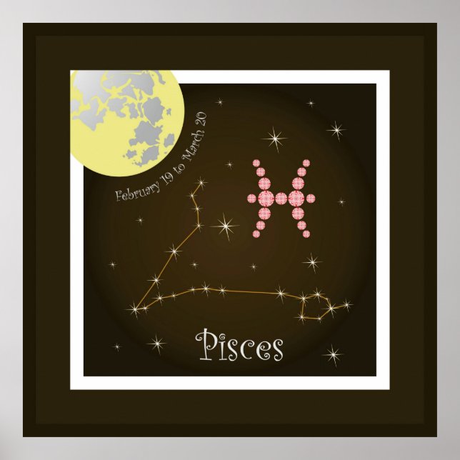 Pisces février 19 to March 20 Poster (Devant)