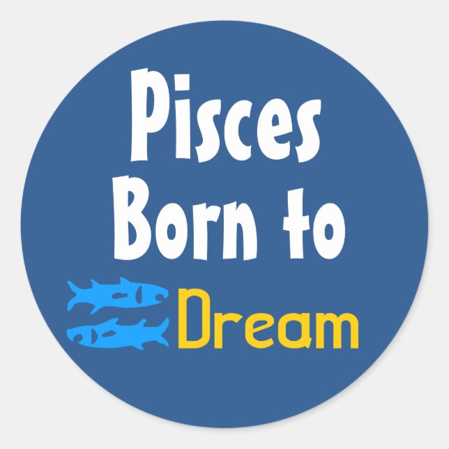 Pisces Geboren zu Rebellen Runder Aufkleber (Vorderseite)