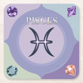 Pisces Gemstones Glyph Untersetzer Set