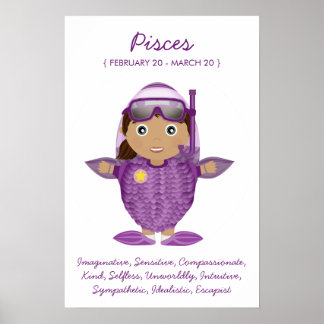 Pisces - Girl Horoskop Poster