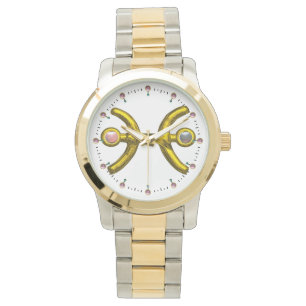 PISCES GOLD ZODIAC GEBURTSTAG JEWEL, weiß Armbanduhr