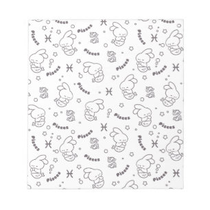 Pisces Harmony: Bunny Mermaids Muster Art Notizblock