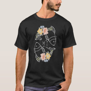 Pisces Hippie Zodiac Blume Peace Liebe Unity Res T-Shirt