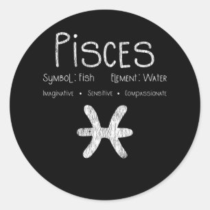Pisces Horoscope Astrologie Star Sign Geburtstagsg Runder Aufkleber