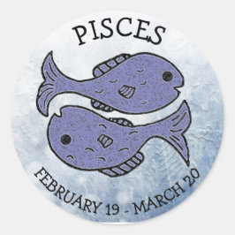 Pisces Horoscope Zodiac Astrologisches Zeichen Runder Aufkleber