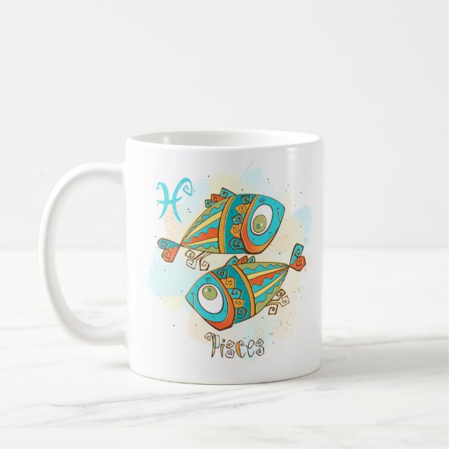 Pisces Horoscope Zodiac Feb 19 - März 20 Geburtsta Kaffeetasse (Links)