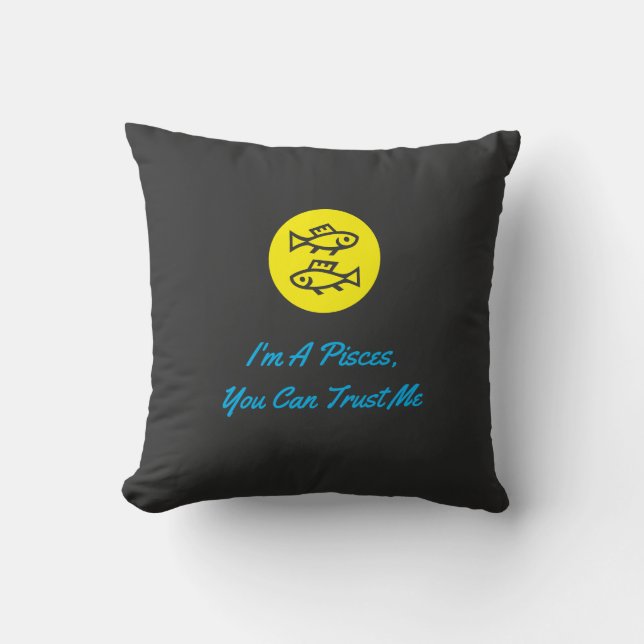 Pisces Horoscope Zodiac Sign Modern Minimalistisch Kissen (Vorderseite)
