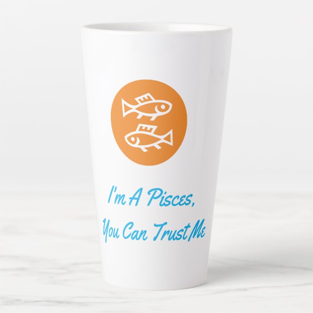 Pisces Horoscope Zodiac Sign Modern Minimalistisch Milchtasse (Vorderseite)
