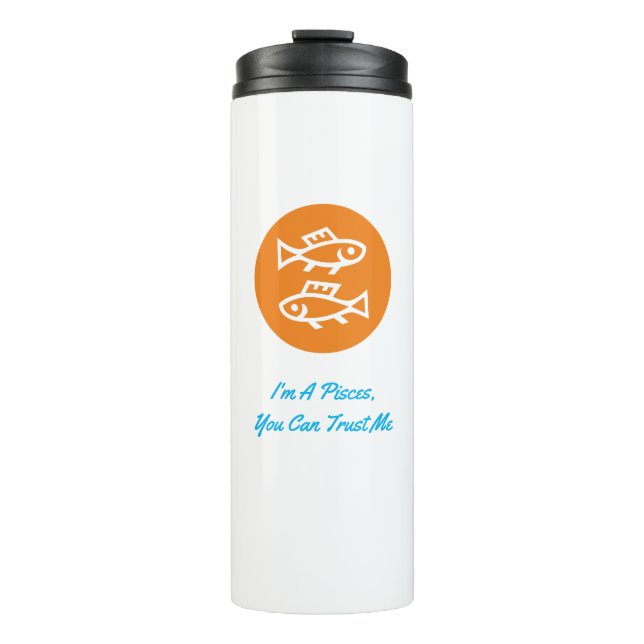 Pisces Horoscope Zodiac Sign Modern Minimalistisch Thermosbecher (Vorderseite)