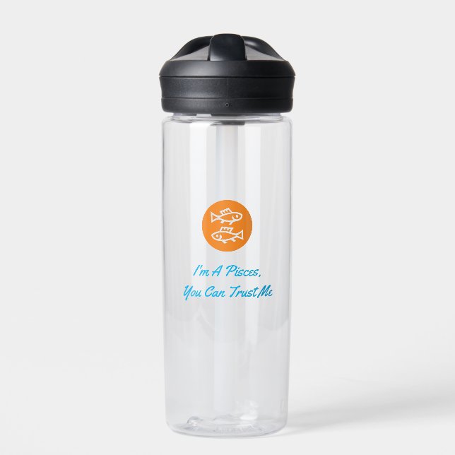 Pisces Horoscope Zodiac Sign Modern Minimalistisch Trinkflasche (Vorderseite)