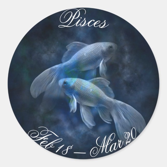 Pisces Horoskop Zodiac Astrologisches Zeichen Runder Aufkleber (Vorderseite)