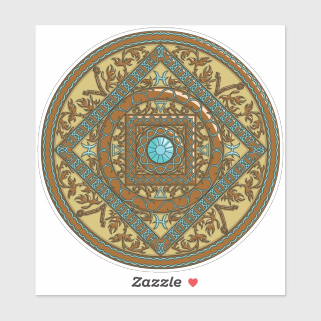 Pisces Mandala Contour Sticker (Blatt)