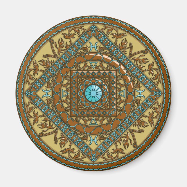 Pisces Mandala Magnet (Vorne)