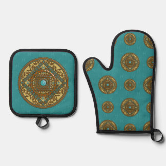 Pisces Mandala Ofenhandschuh & Topflappen-Set