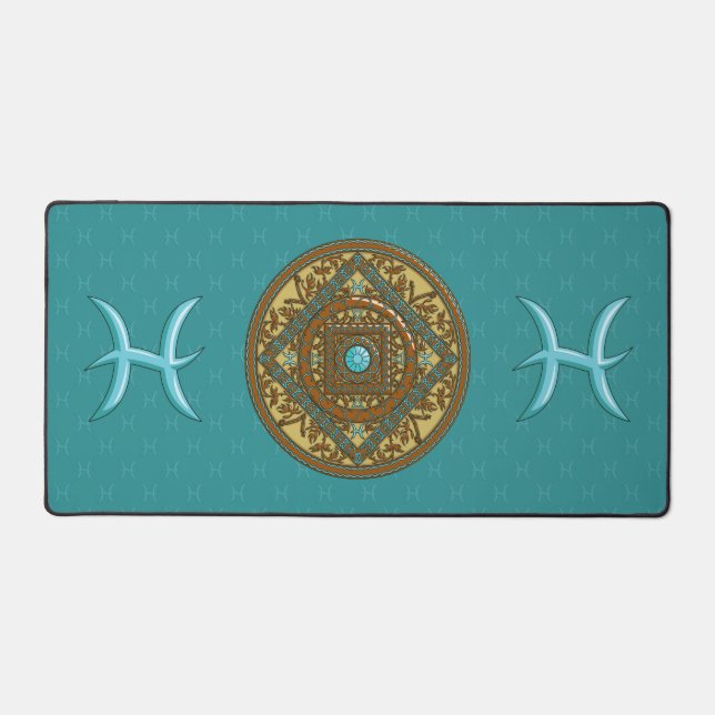Pisces Mandala Schreibtischunterlage (Vorderseite)