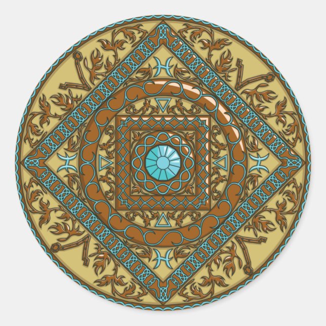 Pisces Mandala Sticker (Vorderseite)