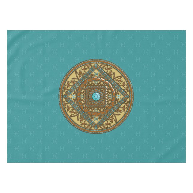 Pisces Mandala Tablecloth Tischdecke (Vorderseite (Horizontal))