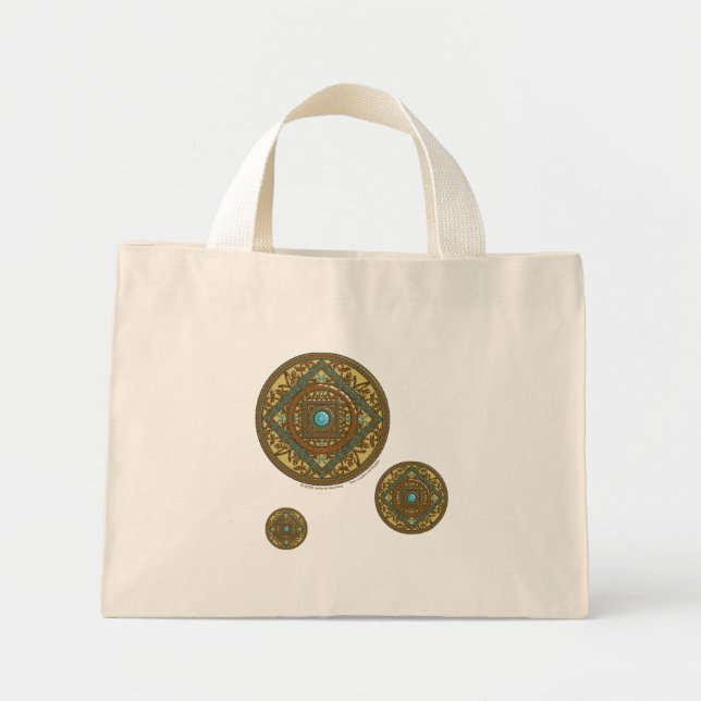 Pisces Mandala Tote Bag Mini Stoffbeutel (Vorne)