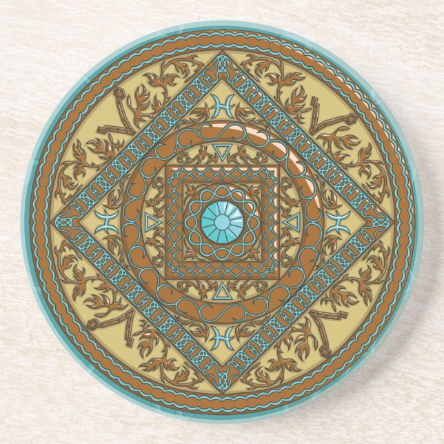 Pisces Mandala Untersetzer (Vorne)