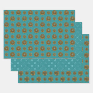 Pisces Mandala Wrapping Paper Set Geschenkpapier Set