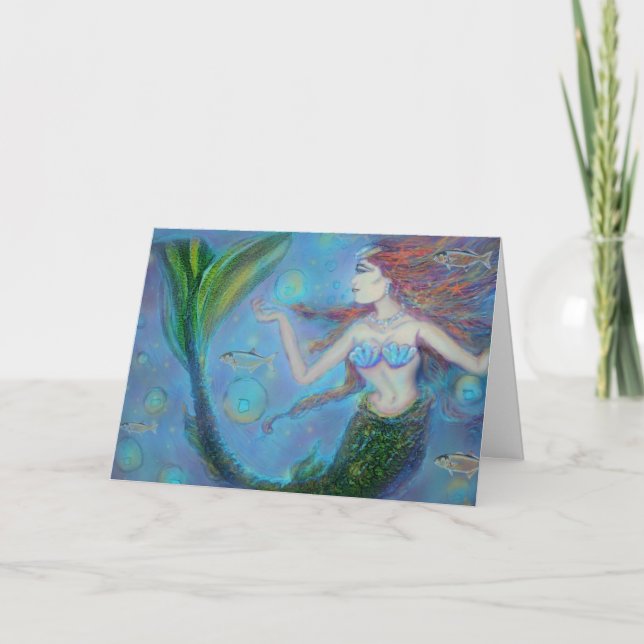 Pisces Mermaid Carte de voeux Anniversaire (Devant)