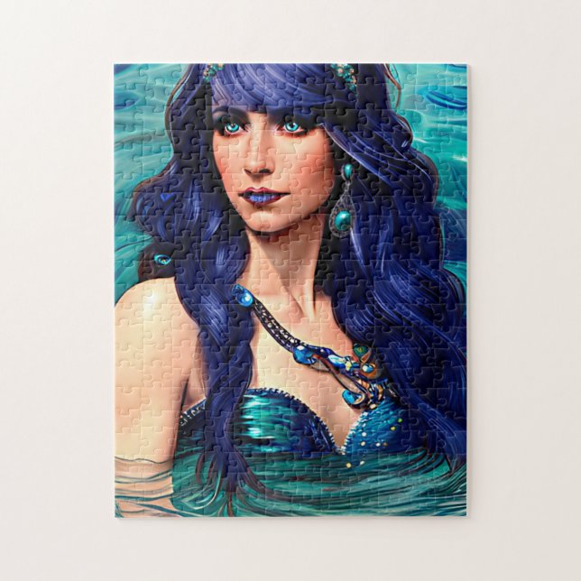Pisces Mermaid Queen Original Fantasy Art (Vertikal)
