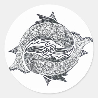 Pisces Nr. 2 Runder Aufkleber