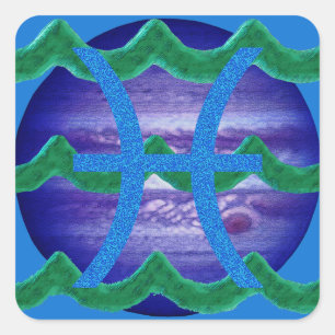 Pisces Quadratischer Aufkleber