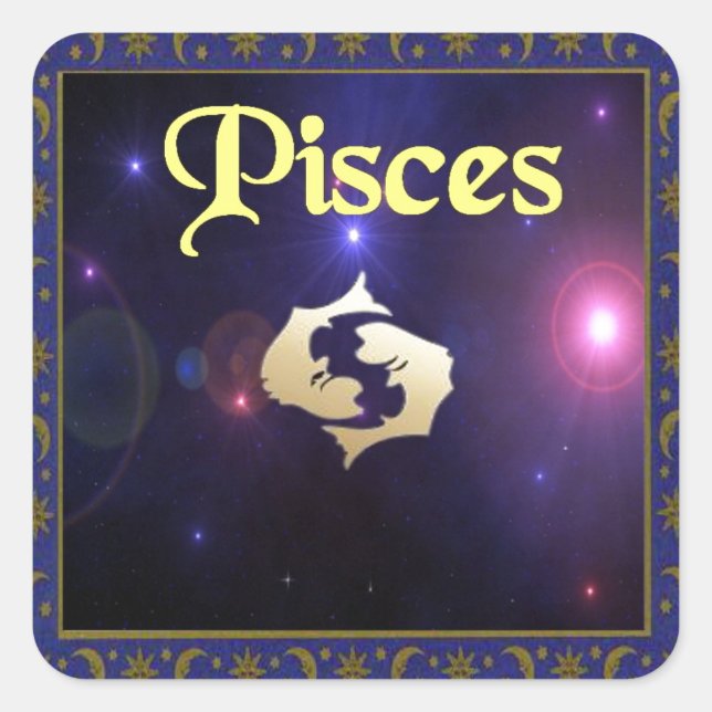 Pisces Quadratischer Aufkleber (Vorderseite)