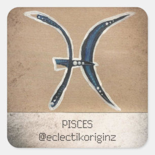 Pisces Quadratischer Aufkleber