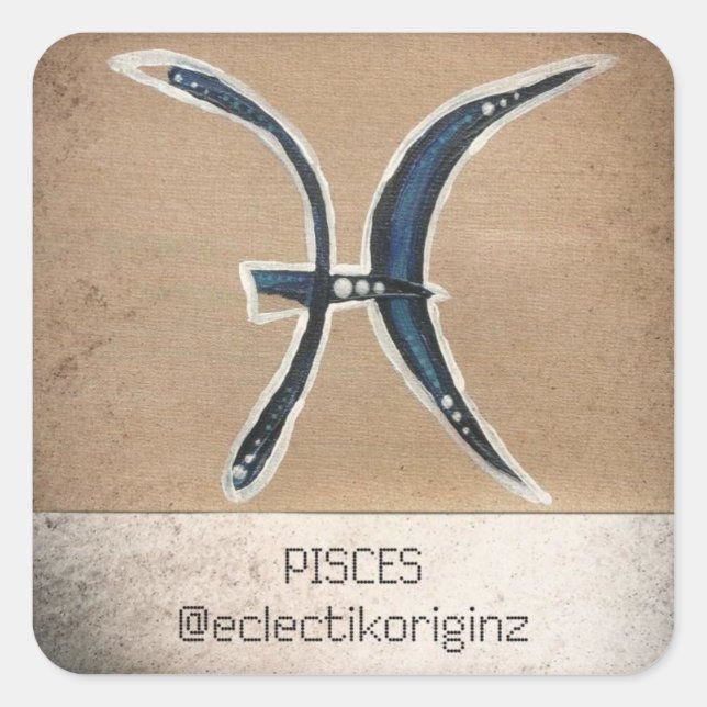 Pisces Quadratischer Aufkleber (Vorderseite)
